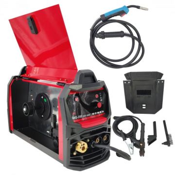 Invertor Aparat de sudura, DDT-2005, cu rola sarma si electrod gaz, MIG MMA DDT PROFESSIONAL, 230 V, 20-350 A curent, 0.8-1.0 mm diametru sarma de sudura, 1.6-5mm diametru electrod de sudura Invertor Aparat de sudura, DDT-2005, cu rola sarma si electrod gaz, MIG MMA DDT PROFESSIONAL, 230 V, 20-350 A curent, 0.8-1.0 mm diametru sarma de sudura, 1.6-5mm diametru electrod de sudura