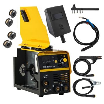 Invertor Aparat de sudura MIG MMA DDT PROFESIONAL cu Electrozi si Sarma,220 V, 320A + 4 Role Sarma 0.8-1.0 mm DDT Invertor Aparat de sudura MIG MMA DDT PROFESIONAL cu Electrozi si Sarma,220 V, 320A + 4 Role Sarma 0.8-1.0 mm DDT