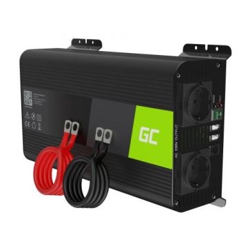 Invertor de tensiune PRO 1000W/2000W 12V la 230V Volt USB DC AC Unda sinusoidala pura Green Cell