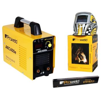 ProWeld ARC400e Invertor sudura + LYG-8507A masca sudura automata LCD + E7018 electrozi bazici 2.5mm, 1kg ProWeld ARC400e Invertor sudura + LYG-8507A masca sudura automata LCD + E7018 electrozi bazici 2.5mm, 1kg